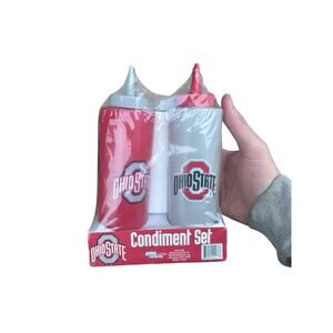 Ohio State Buckeyes Condiment Set For Ketchup and Mustard